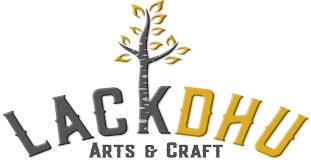 Lackdhu Arts and Crafts logo featuring a tree with golden leaves, representing a shop in Edinburgh's Old Town that sells Angela Moffat's prints.