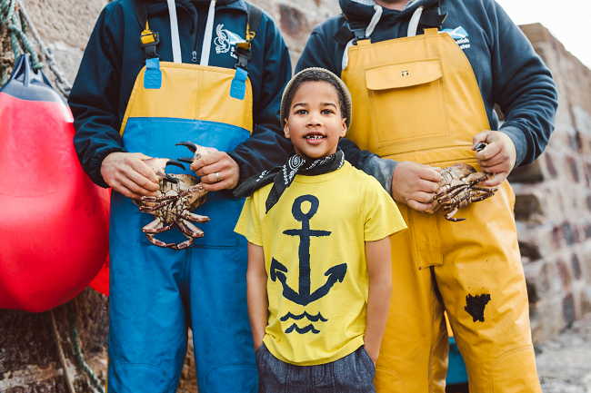 tea-clothing-boy-anchor-shirt-fishermen-crabs-filming-scotland-angela-moffat-stylist-edinburgh-scotland-uk